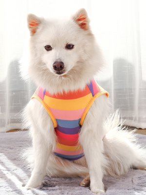 Dog shirt cotton striped tee shirt classic vest sleeveless doggy t-shirt