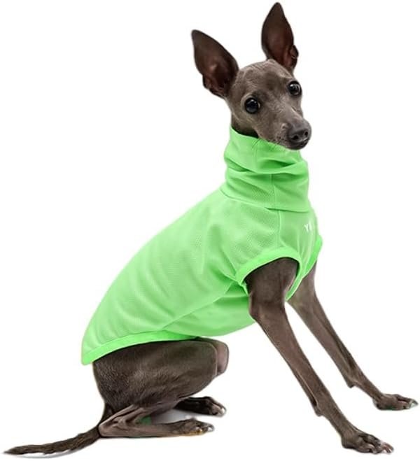 Italian Greyhound Clothes, Lightweight & Breathable Sun Protection Tank Tops for Italian Greyhound and Whippets Dogs (Green, Small)