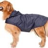 Dog Raincoat with Adjustable Belly Strap and Leash Hole - Hoodie with Reflective Strip - Waterproof Slicker Lightweight Breathable Rain Poncho Jacket for Medium Large Dogs - Easy to Wear, Yellow 5XL