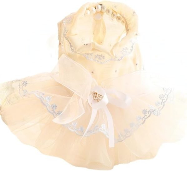 Dog Wedding Dresses for Small Dogs Skirt Lolita Clothes Cat Princess Costume Waltz Pet Girl Cute Star Coat Outfits Summer Costumes (S,Blue)