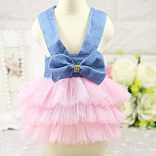 Fancy Puppy Dress Yorkie Dresses for Small Girl Dogs Harness Outfits Princess Costumes M