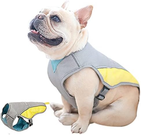 Cooling Harness Vest for Dogs French Bulldog Summer Cooling Vest Outdoor Dog Jacket Safety Reflective Vest Cooler Jacket Sun-Proof Pet Coat Vest for Frenchie(M)