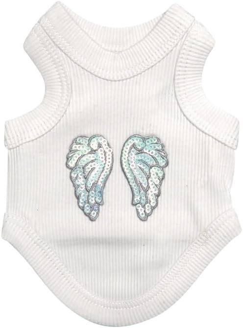 41ukL8Vo8JL._AC Cute Dog Clothes, Ribbed Tank Top T Shirt for Small, Medium or Large Pets, Breathable & Soft Cotton Blend (White, M)