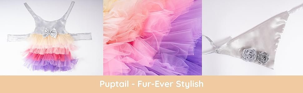 unicorn dress, fluffy tullle, dog bandana