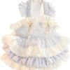 Dog Princess Dresses for Small Dogs Lolita Clothes Flower Puppy Costume Pet Suspenders Girl Cute Bow Lace Coat Cat Floral Outfits Summer Costumes (M,Blue)