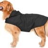 Dog Raincoat with Adjustable Belly Strap and Leash Hole - Hoodie with Reflective Strip - Waterproof Slicker Lightweight Breathable Rain Poncho Jacket for Medium Large Dogs - Easy to Wear, Yellow 5XL