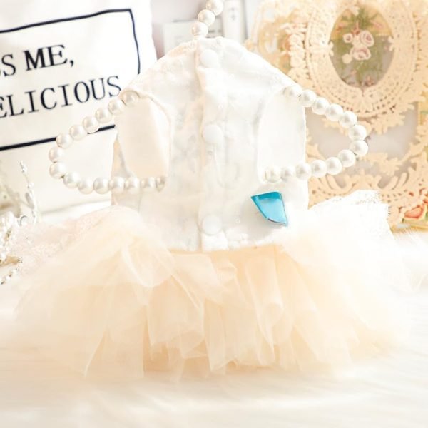 Dog Wedding Dresses Retro for Small Dogs Skirt Lolita Puppy Clothes Rose Flowers Princess Costume Pet Girl Cat Cute Coat Outfits Summer Costumes (XS,Rose)