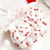 Dog Princess Dresses for Small Dogs Clothes Cherry Costume Pet Suspenders Girl Cat Cute Lace Coat Floral Outfits Summer Costumes (M,Cherry)