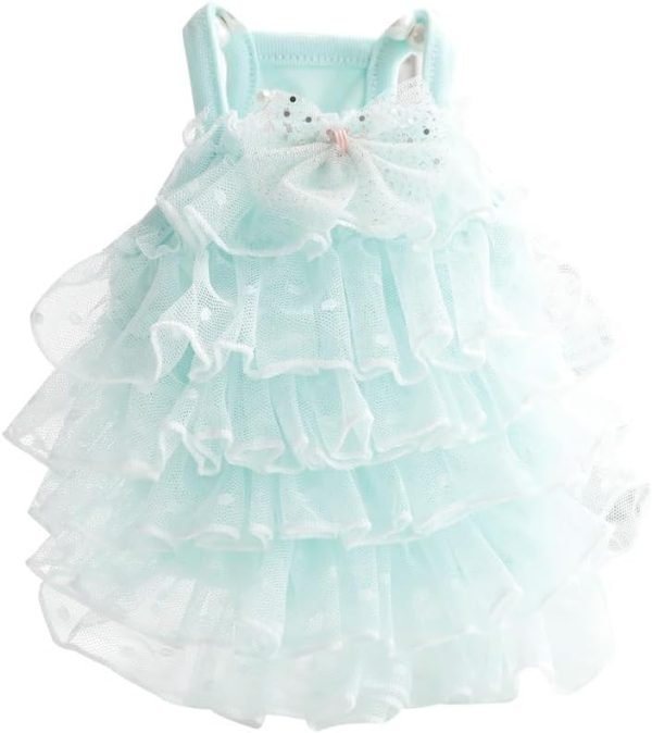 Dog Wedding Dresses for Small Dogs Lolita Clothes Princess Skirt Cat Costume Lace Star Pet Girl Cute Coat Outfits Summer Costumes (S,Pink)