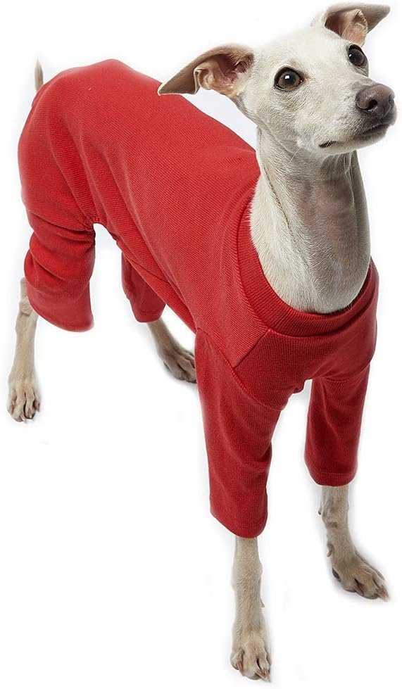 Basic Soft Dog Pajamas for Small Dog Onesie Doggie Jammies Dog Shirt Stretchable Dog Jumpsuit Bodysuit pjs (Small, Basic Mustard)