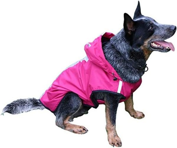 Pet Raincoat Pet Clothes Outdoor Waterproof Fabric Inner Breathable Mesh Safety Reflective Strip Puppy Clothes