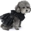 Pet Dog Cat Wednesday Dress Addams Costume Cosplay Cute Puppy Kitten Black Coat Clothes with Belt Halloween Party Dress up Pretend Play for Small Medium Dogs
