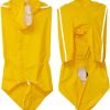 Dog Raincoat, 4 Legs Large Dog Rain Jacket with Reflective Stripe,Dog Hooded Waterproof Raincoats for Big Dogs,Large Breeds Dogs Rain Jackets with Legs,Tail- Male Dog (Yellow,12XL)