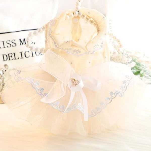 Dog Wedding Dresses for Small Dogs Skirt Lolita Clothes Cat Princess Costume Waltz Pet Girl Cute Star Coat Outfits Summer Costumes (S,Blue)