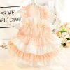 Dog Princess Dresses for Small Dogs Lolita Clothes Flower Puppy Costume Pet Suspenders Girl Cute Bow Lace Coat Cat Floral Outfits Summer Costumes (M,Blue)