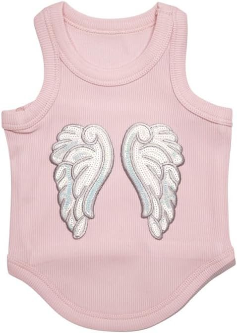 51YSdEQf4gL._AC Cute Dog Clothes, Ribbed Tank Top T Shirt for Small, Medium or Large Pets, Breathable & Soft Cotton Blend (White, M)