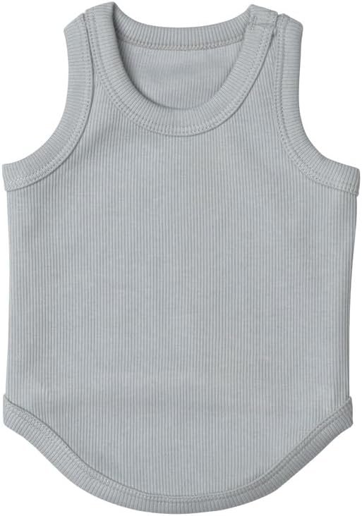 51a4_NOadDL._AC Cute Dog Clothes, Ribbed Tank Top T Shirt for Small, Medium or Large Pets, Breathable & Soft Cotton Blend (White, M)