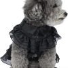 Pet Dog Cat Wednesday Dress Addams Costume Cosplay Cute Puppy Kitten Black Coat Clothes with Belt Halloween Party Dress up Pretend Play for Small Medium Dogs