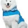 Dog Raincoat 2 Piece Sets, Adjustable Dog Rain Jacket and Vest, Double Layer, Storage Pocket for Giant,Large and Medium Dogs (Lake Blue, 12XL)