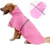 51gbj4y4JhL._AC_SL1000 Dog Raincoat Reflective Waterproof Lightweight Adjustable Dog Rain Jacket with Hood for Small Medium Large Dogs (Pink, Medium)