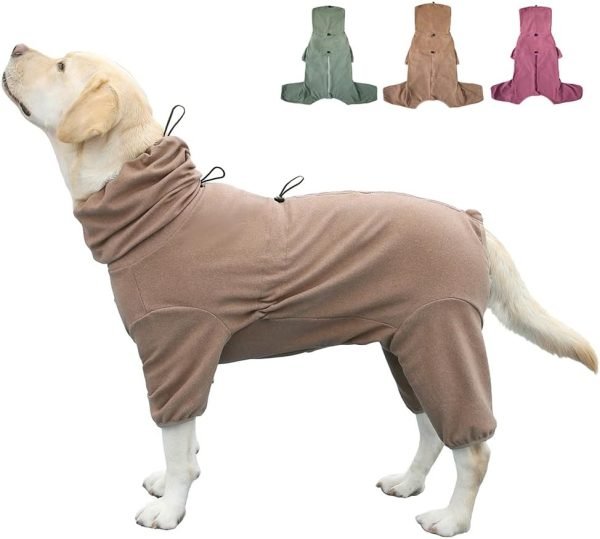 51hKeFleaTL._AC_SL1001 Pet Pajamas for Large Dogs,Extra Large Stretch, Suitable for Adult Dogs, Medium-Sized Dogs, Large Dogs Jumpsuit Four-Legged Dog Clothes, Surgical Recovery Dog Clothing. (Green Color, 4XL)