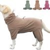 Dog Jumpsuit, Extra Large Stretch, 6XL, Yellow-Green Bar, for Medium-Sized, Adult Dogs, Surgical Recovery Dog Clothing, Polyester