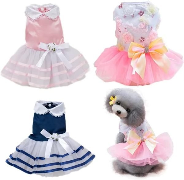 Small Dog Clothes for Girls Puppy Dresses Dog Clothe Tutu Dress for Girl Dog Puppy Clothes for Small Dog Outfits M