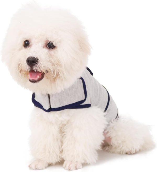 Dog Anxiety Vest, Comfort Dog Anxiety Relief Coat, Breathable Dog Calming Vest for Thunderstorm, Travel, Fireworks, Vet Visits (M,Light Grey)