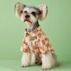 Dog Costume Cotton Clothes for Pets Plaid Shirt Smile Face Pet Boy Coat for Small Dogs Medium Large Cute T-Shirt Cat Girl Outfits Female Costumes Summer (M,Caramel Face)