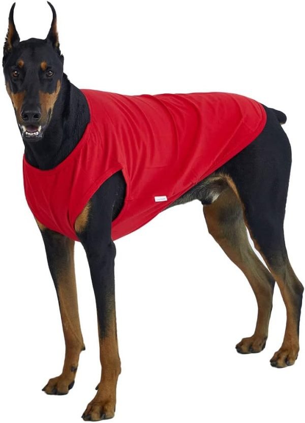 Dog Sleeveless Tank Top Cotton Shirts for Dogs Plain Sleeveless T-Shirts Soft Breathable Cool Dog Shirt pet Clothes (4X-Large, Red)