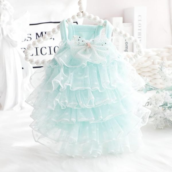 Dog Wedding Dresses for Small Dogs Lolita Clothes Princess Skirt Cat Costume Lace Star Pet Girl Cute Coat Outfits Summer Costumes (S,Pink)