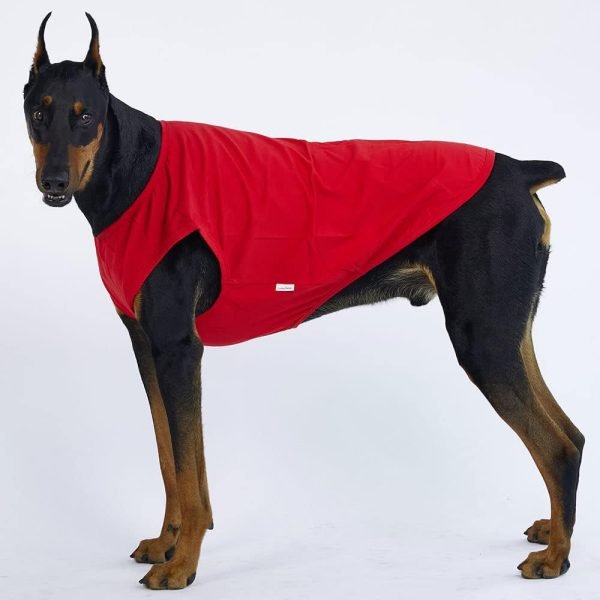 Dog Sleeveless Tank Top Cotton Shirts for Dogs Plain Sleeveless T-Shirts Soft Breathable Cool Dog Shirt pet Clothes (4X-Large, Red)