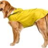 Dog Raincoat with Adjustable Belly Strap and Leash Hole - Hoodie with Reflective Strip - Waterproof Slicker Lightweight Breathable Rain Poncho Jacket for Medium Large Dogs - Easy to Wear, Yellow 5XL