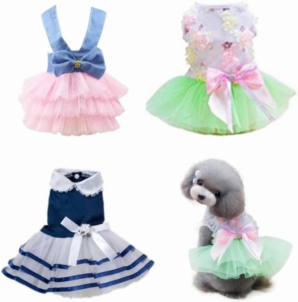 Dog Dresses Puppy Clothes for Small Dog Outfits Small Dog Cothes Female Yorkie Tutu Dress