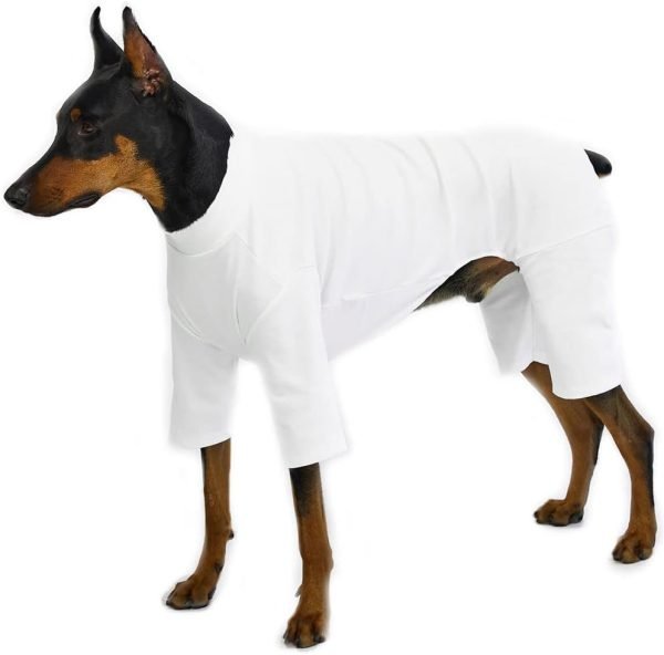 Basic Soft Dog Pajamas for Small Dog Onesie Doggie Jammies Dog Shirt Stretchable Dog Jumpsuit Bodysuit pjs (Small, Basic Mustard)