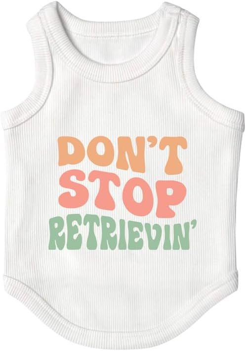 51xxU_SvruL._AC Cute Dog Clothes, Ribbed Tank Top T Shirt for Small, Medium or Large Pets, Breathable & Soft Cotton Blend (White, M)