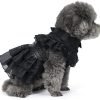 Pet Dog Cat Wednesday Dress Addams Costume Cosplay Cute Puppy Kitten Black Coat Clothes with Belt Halloween Party Dress up Pretend Play for Small Medium Dogs