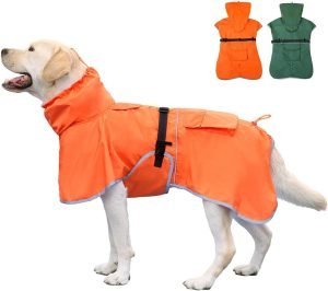 Pet Large Dog Raincoat Apparel Poncho Waterproof for Medium Large Sized for Dog Raincoat (Orange, 5XL)