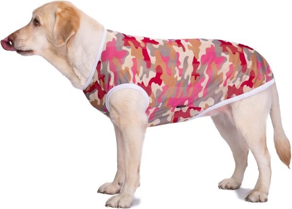 Pet Clothes,Dog Summer T-Shirt Cool Breathable Sunscreen Dog Vest Clothes Outfit Costume for Medium Large Dogs Camouflage 4XL