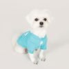 Dog T-Shirt Cotton Puppy Print Logo Soft Breathable Stretchy Simple Pet Apparel for Four Seasons Real Pastel Round Tee Shirt(Aqua, S)