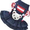 Small Dog Denim Dress: Dog Denim Jumpsuit Puppy Dresses Dog Apparel Small Dog Costume Pet Jean Skirt Dog Clothes for Small Dogs Girl，Size S