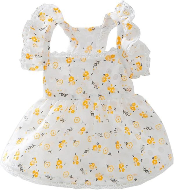 610rOfn_iL._AC_SL1500 Dog Dress Soft Breathable Puppy Dresses Elegant Princess Lace Floral Pet Dress with Sunflower for Small Dog