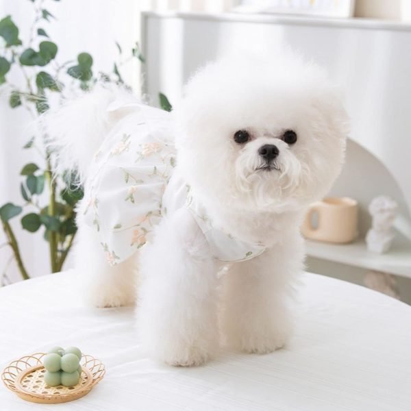Dog Dress Dog Princess Dresses Outfit Puppy Dog Skirt Lace Shining Embroiderd Bowknot Pet Clothes Girl for Wedding Birthday Party Cat Apparel