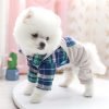 Dog Hoodies Dog Puppy Clothes Green Grid Student Overalls Pet Cat for Teddy Schnauzer Chihuahua Bichon for Small Dog Cute Clothing (Color : Green, Size : XL)