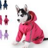 Dog Raincoat, Dog Rain Jacket for Puppy Dog with Hat, Small Dog Lightweight Raincoat, Waterproof Rain Jacket with Reflective Strip. (Purple, Medium)