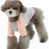 Dog Shirt for Small and Large Dogs Raglan Cotton T-Shirts Soft Breathable Dog Shirts pet Clothes Gray Series (Large, Gray/Mint)