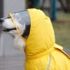 Dog Raincoat, 4 Legs Large Dog Rain Jacket with Reflective Stripe,Dog Hooded Waterproof Raincoats for Big Dogs,Large Breeds Dogs Rain Jackets with Legs,Tail- Male Dog (Yellow,12XL)