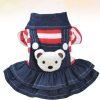 Small Dog Denim Dress: Dog Denim Jumpsuit Puppy Dresses Dog Apparel Small Dog Costume Pet Jean Skirt Dog Clothes for Small Dogs Girl，Size S