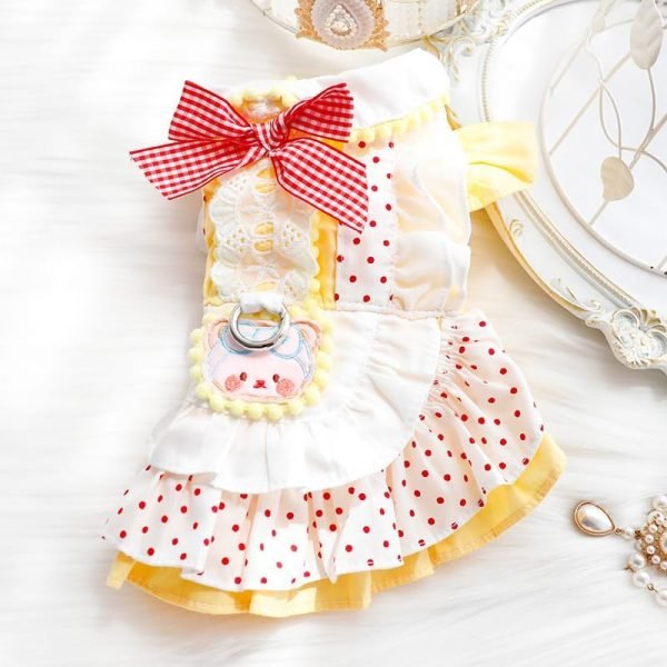 615CctpttqL._AC Dog Princess Dresses for Small Dogs Lolita Clothes Costume Pet Hoodies Girl Cute Coat Outfits Spring Costumes (S,Yellow)