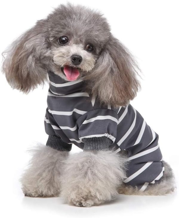Dog Costumes Four-legged Clothes Turtleneck Color Stripes Shirt Soft Puppy Pajamas Spring Summer Pet Blouse